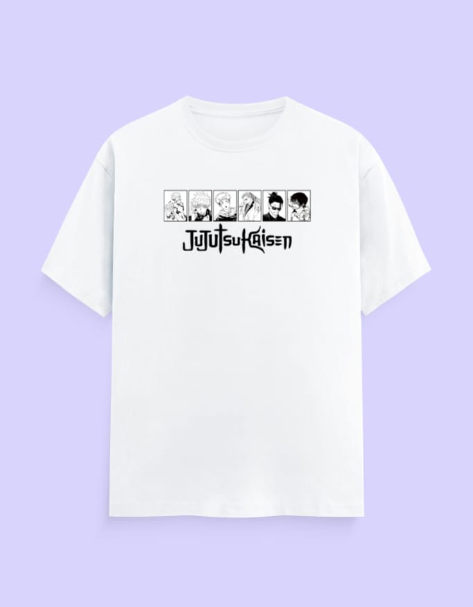 Jujutsu Kaisen Character Lineup Crewneck Anime Graphic Tee 1 Jujutsu Kaisen Character Lineup Crewneck Anime Tee