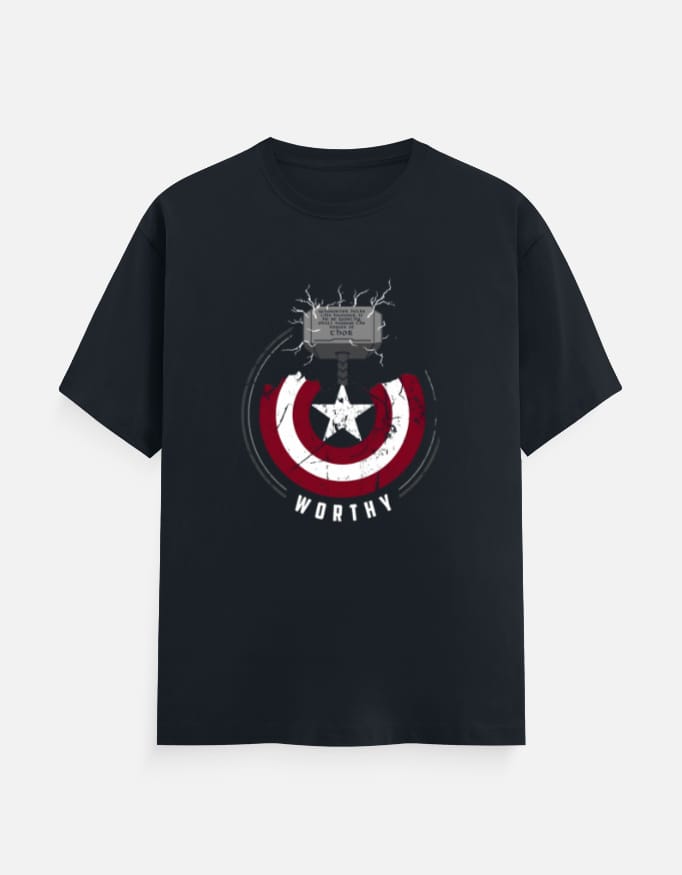 Captain America Worthy Hammer Graphic Unisex Marvel T-Shirt 1 Captain America Worthy Hammer Unisex T-Shirt