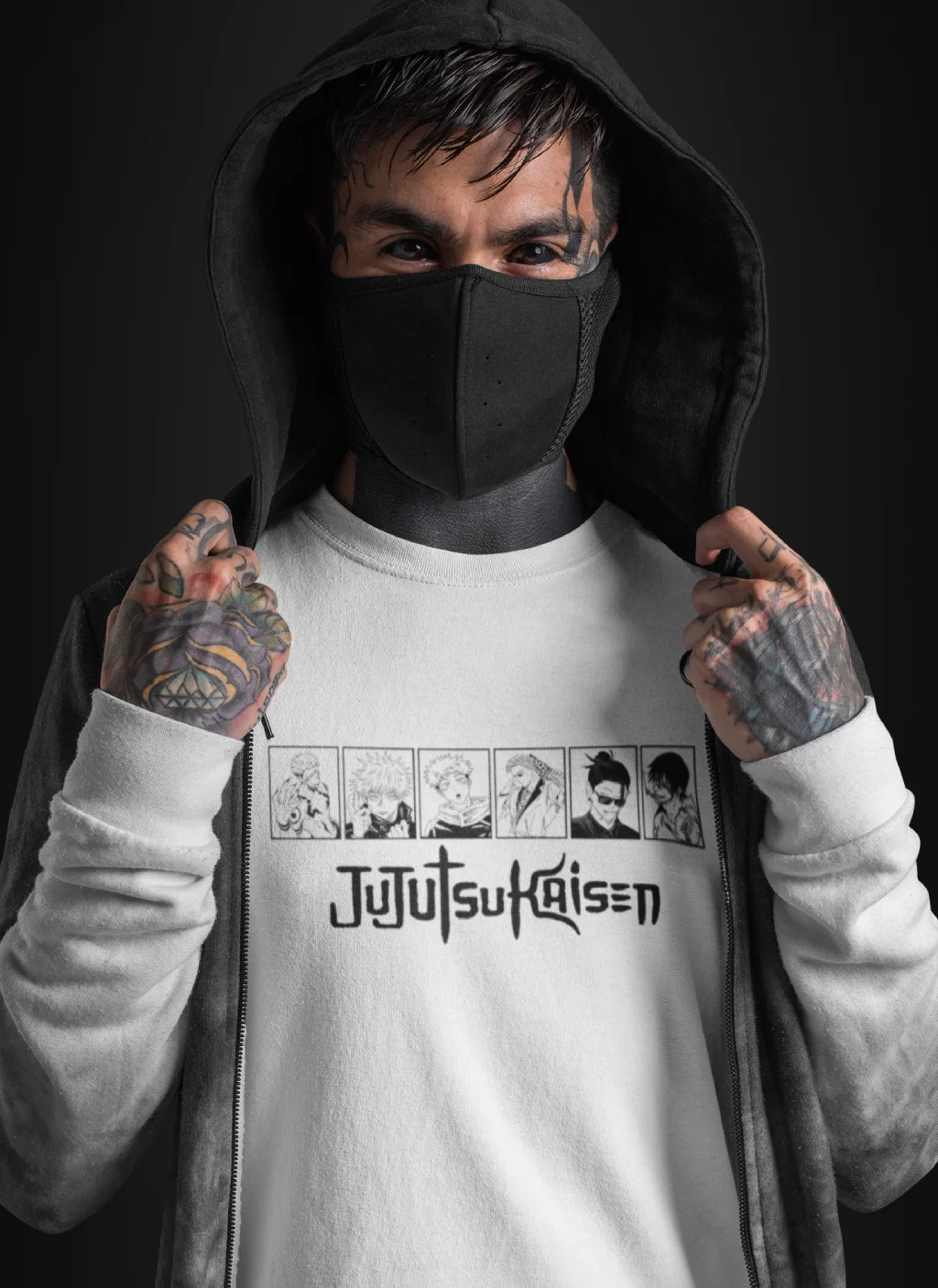 Jujutsu Kaisen Character Lineup Crewneck Anime Graphic Tee 2 Jujutsu Kaisen Character Lineup Crewneck Anime Graphic Tee - Image 2