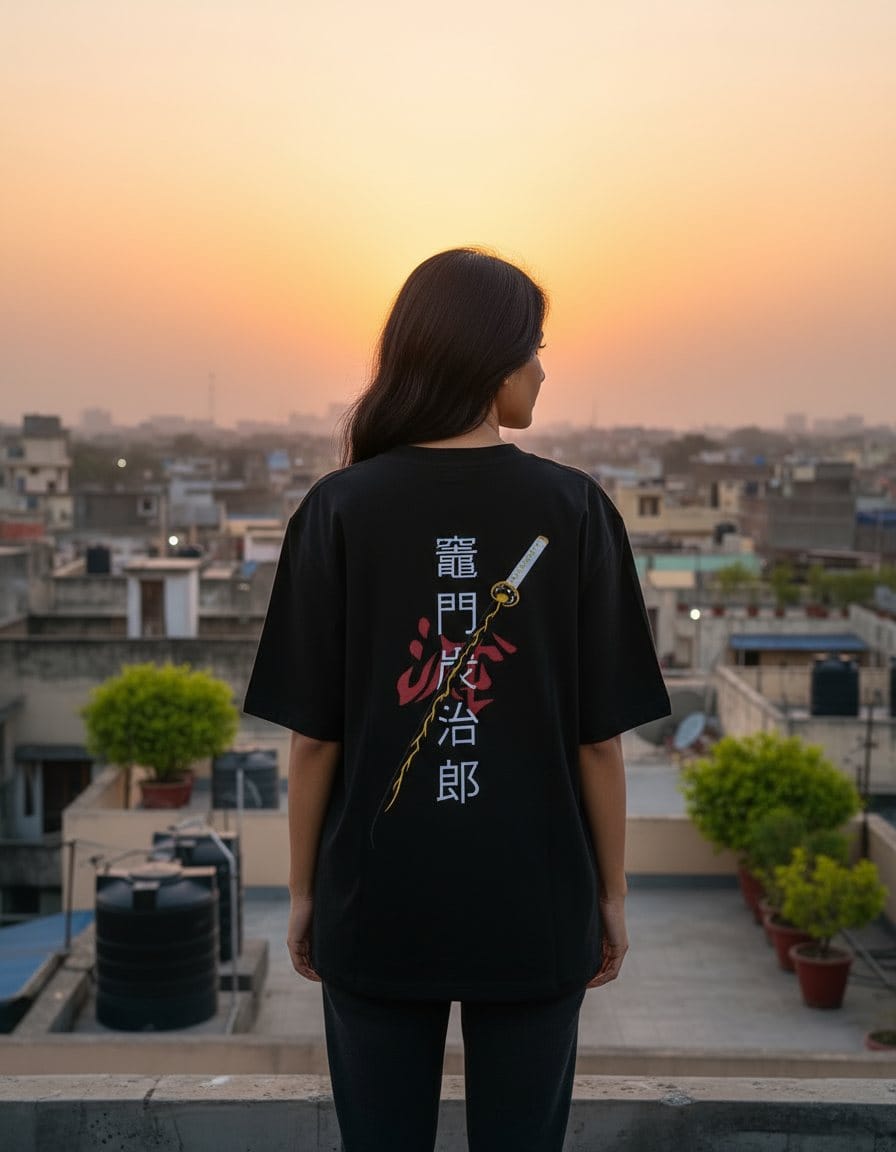 Zenitsu Katana Demon Slayer Anime Unisex Oversized T-Shirt 2 Zenitsu Katana Demon Slayer Anime Unisex Oversized T-Shirt - Image 2