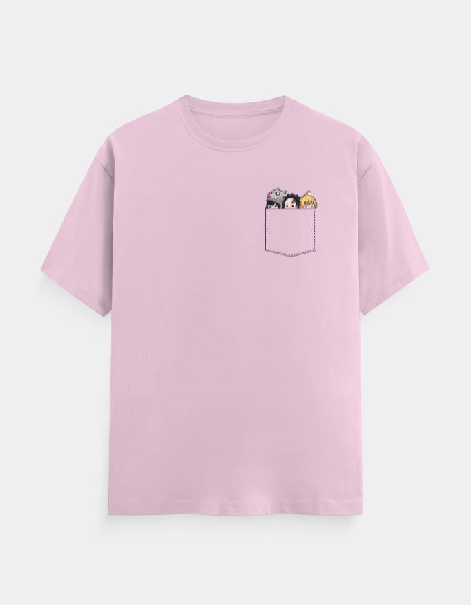 Unisex Cute Demon Slayer Anime Character Pocket Tee 3 Unisex Cute Demon Slayer Anime Character Pocket Tee - Image 3