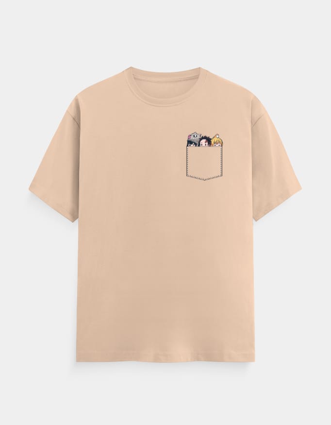 Unisex Cute Demon Slayer Anime Character Pocket Tee 7 Unisex Cute Demon Slayer Anime Character Pocket Tee - Image 7