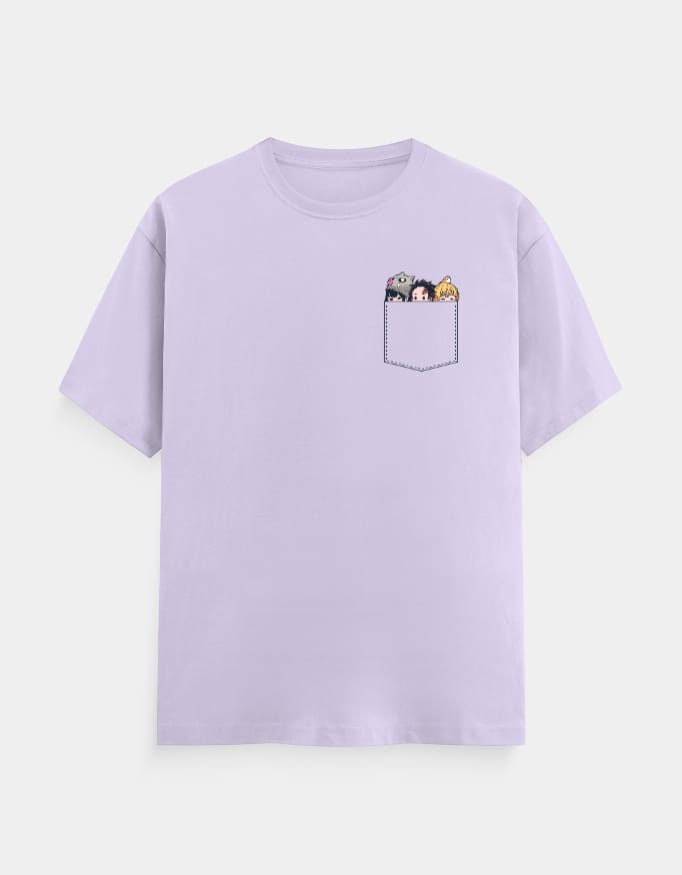 Unisex Cute Demon Slayer Anime Character Pocket Tee 6 Unisex Cute Demon Slayer Anime Character Pocket Tee - Image 6