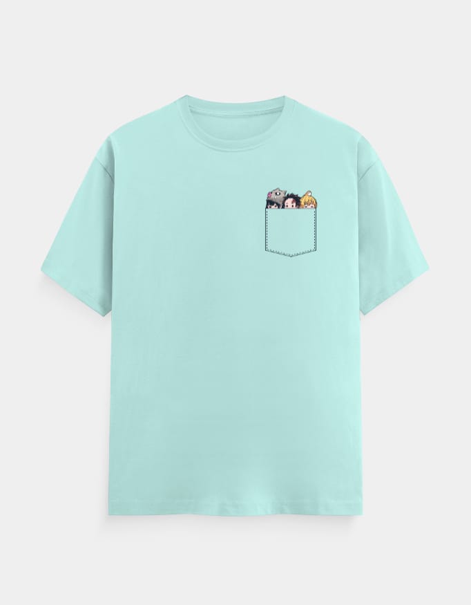 Unisex Cute Demon Slayer Anime Character Pocket Tee 5 Unisex Cute Demon Slayer Anime Character Pocket Tee - Image 5