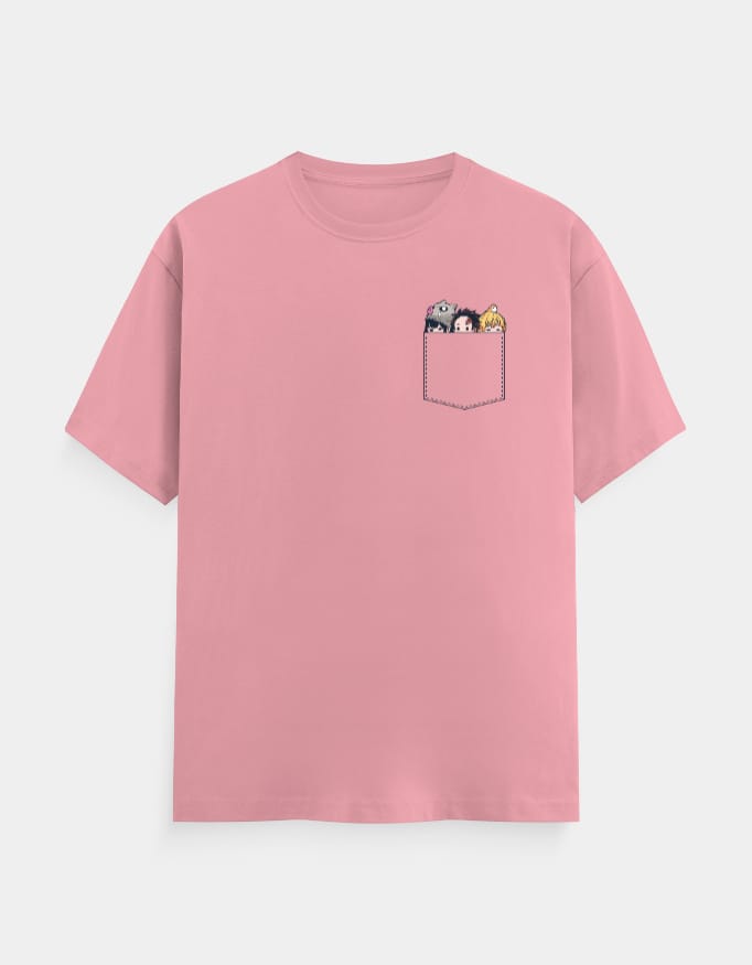 Unisex Cute Demon Slayer Anime Character Pocket Tee 4 Unisex Cute Demon Slayer Anime Character Pocket Tee - Image 4