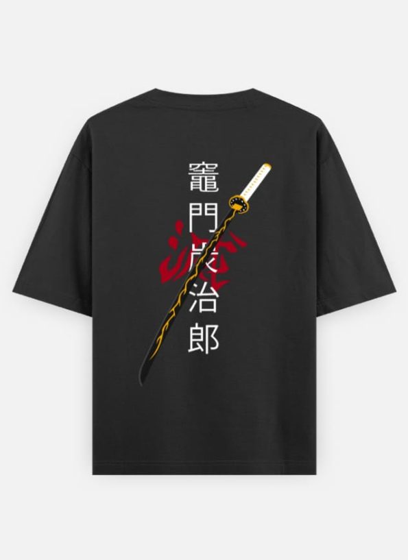 Zenitsu Katana Demon Slayer Anime Unisex Oversized T-Shirt